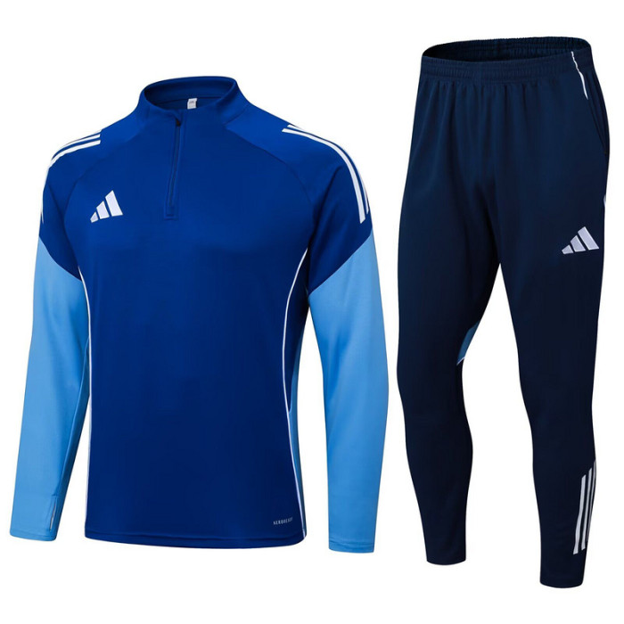 2025 AD2506 Blue Soccer Training Sweater and Pants Football Kit