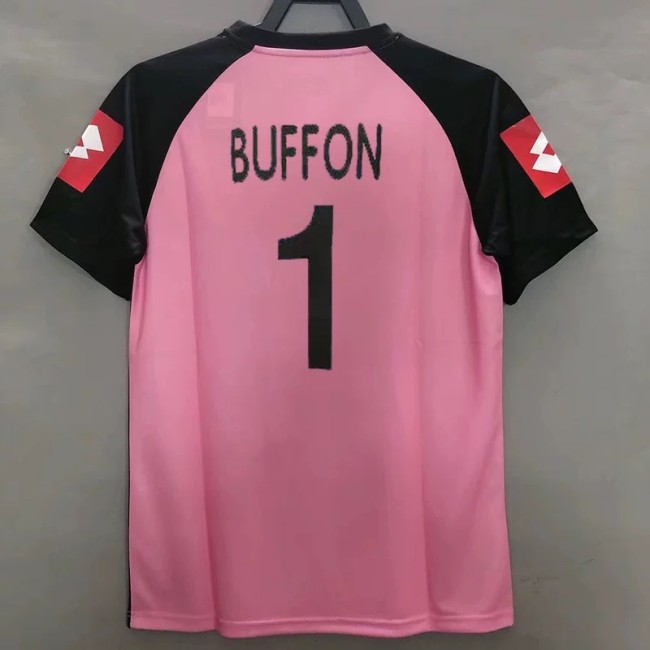 Retro Jersey 2002-2003 Juventus BUFFON 1 Pink Goalkeeper Soccer Jersey Vintage Football Shirt