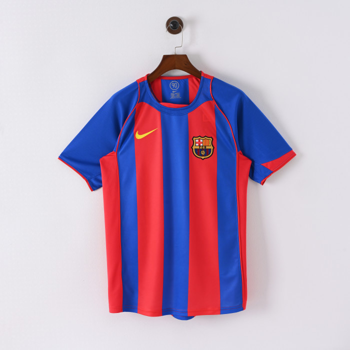 Retro Jersey 2004-2005 Barcelona Home Soccer Jersey Vintage Football Shirt