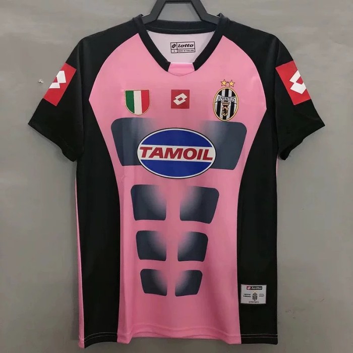 Retro Jersey 2002-2003 Juventus BUFFON 1 Pink Goalkeeper Soccer Jersey Vintage Football Shirt