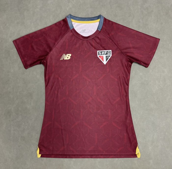 Women 2025-2026 Sao Paulo Red Soccer Jersey Girl Football Shirt