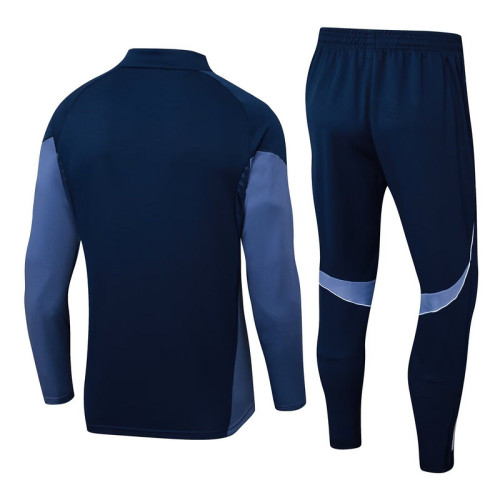 2025 AD2506 Dark Blue Soccer Training Sweater and Pants Football Kit