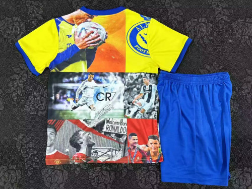 Youth Uniform Kids Kit 2025-2026 CR7 Ronaldo 7 Special Model Soccer Jersey Shorts Child Football Set