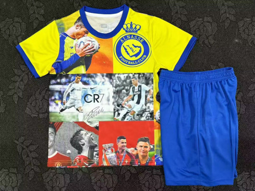 Youth Uniform Kids Kit 2025-2026 CR7 Ronaldo 7 Special Model Soccer Jersey Shorts Child Football Set