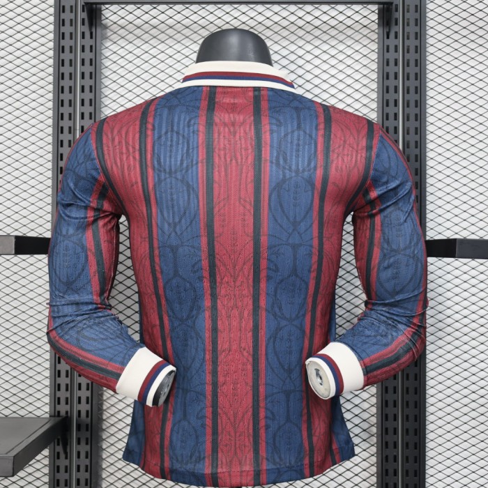 Long Sleeve Retro Model Barca Camisetas de Futbol Player Version 2025-2026 Barcelona 125th Anniversary Soccer Jersey