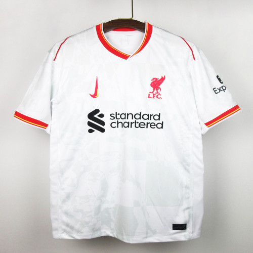 Fans Version 2024-2025 Liverpool Third Away White Soccer Jersey Football Shirt
