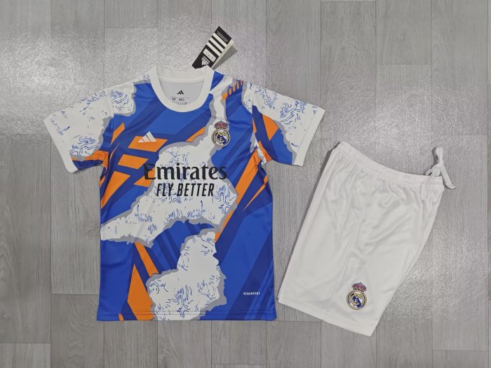 Youth Uniform Kids Kit 2025-2026 Real Madrid Special Edition Soccer Jersey Shorts Child Football Set