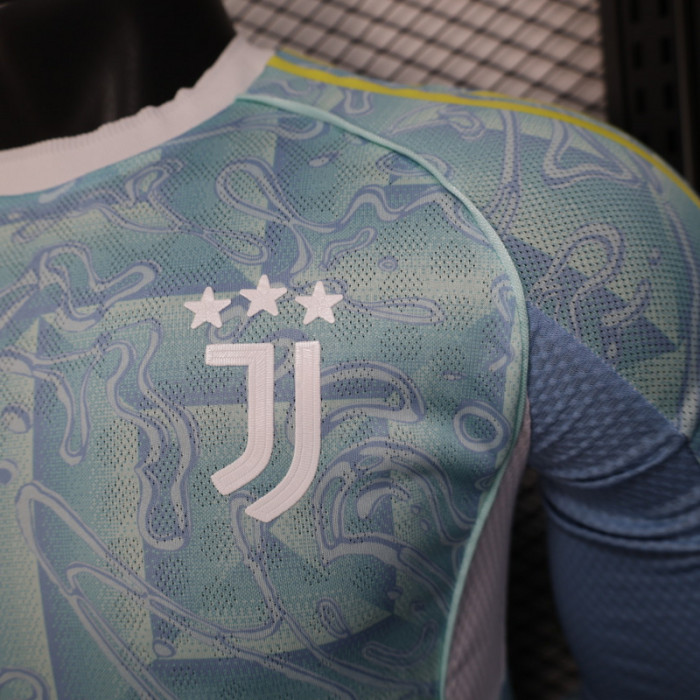 Long Sleeve Maillot Juve Shirt Player Version 2025-2026 Juventus Away Soccer Jersey Football Shirt