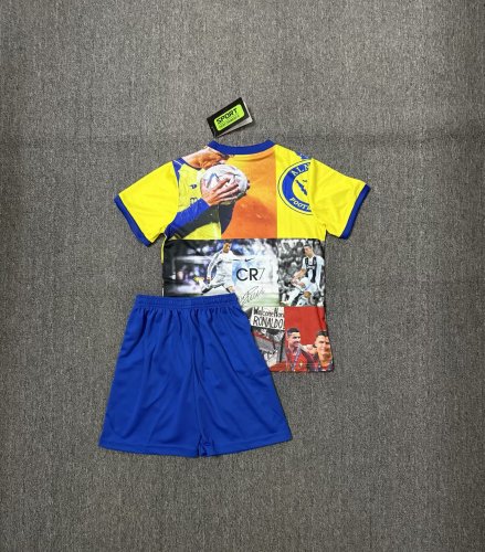 Youth Uniform Kids Kit Al Nassr 2025-2026 Special Edition Soccer Jersey Shorts Riyadh Victory Child Football Set