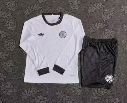 Long Sleeve Youth Uniform Kids Kit 2025 Germany 125th Anniversary Soccer Jersey Shorts White Child Football Set