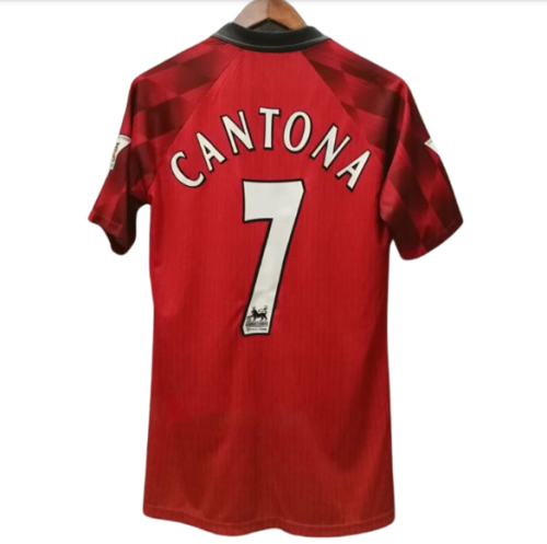 with Golden EPL Patch Retro Jersey 1996-1997 Manchester United CANTONA 7 Home Soccer Jersey
