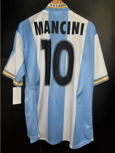 Retro Jersey 1999-2000 Lazio MANCINI 10 Home Soccer Jersey Vintage Football Shirt