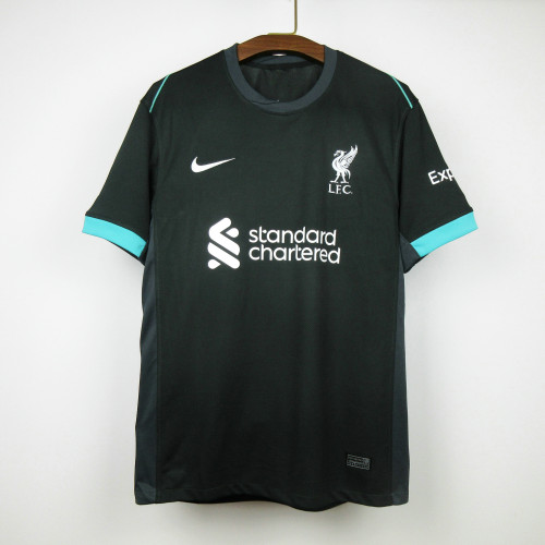 Fans Version 2024-2025 Liverpool Away Black Soccer Jersey Football Shirt
