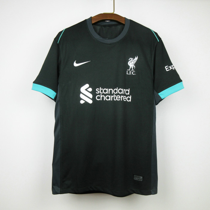 Fans Version 2024-2025 Liverpool Away Black Soccer Jersey Football Shirt