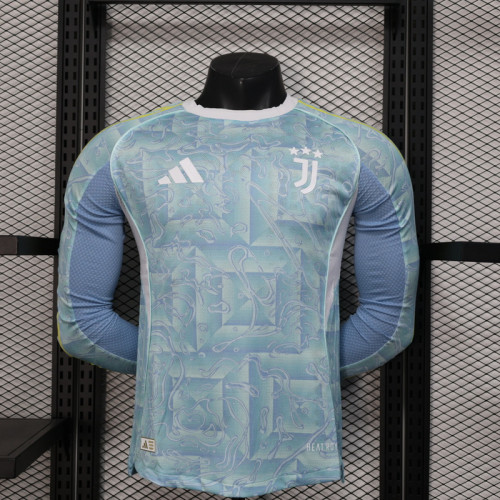 Long Sleeve Maillot Juve Shirt Player Version 2025-2026 Juventus Away Soccer Jersey Football Shirt