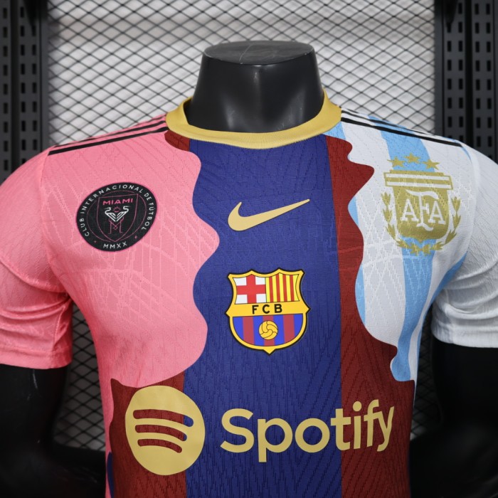 Player Version Messi Team Combine Version 2025-2026 Blank Inter Miami Barcelona Argentina PSG Soccer Jersey Football Shirt
