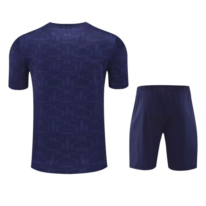 Adult Uniform 2025-2026 Barcelona Dark Blue Soccer Training Jersey and Shorts Football Kits
