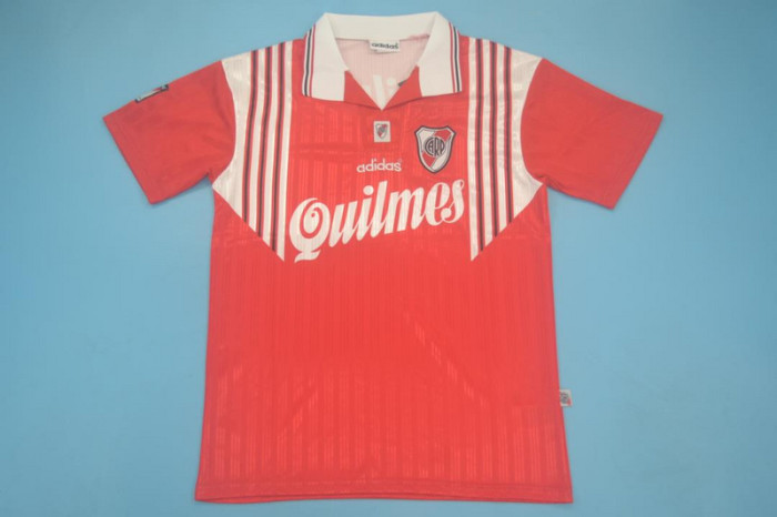 Retro Jersey 1995-1996 River Plate 9 Away Red Soccer Jersey Vintage Football Shirt