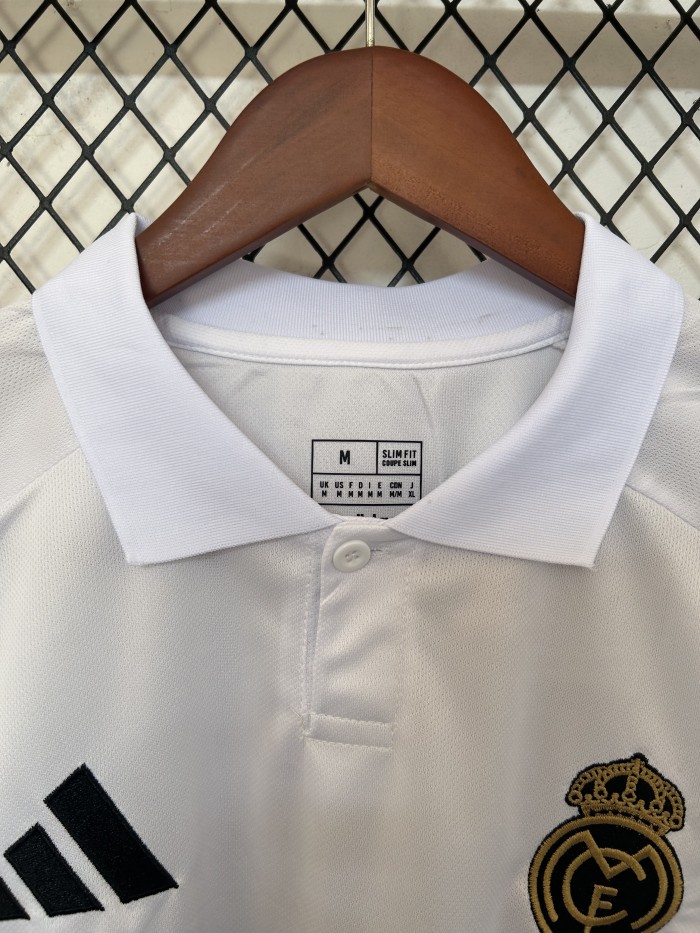Fan Version 2025-2026 Real Madrid White/Black Dragon Soccer Jersey Real Football Shirt