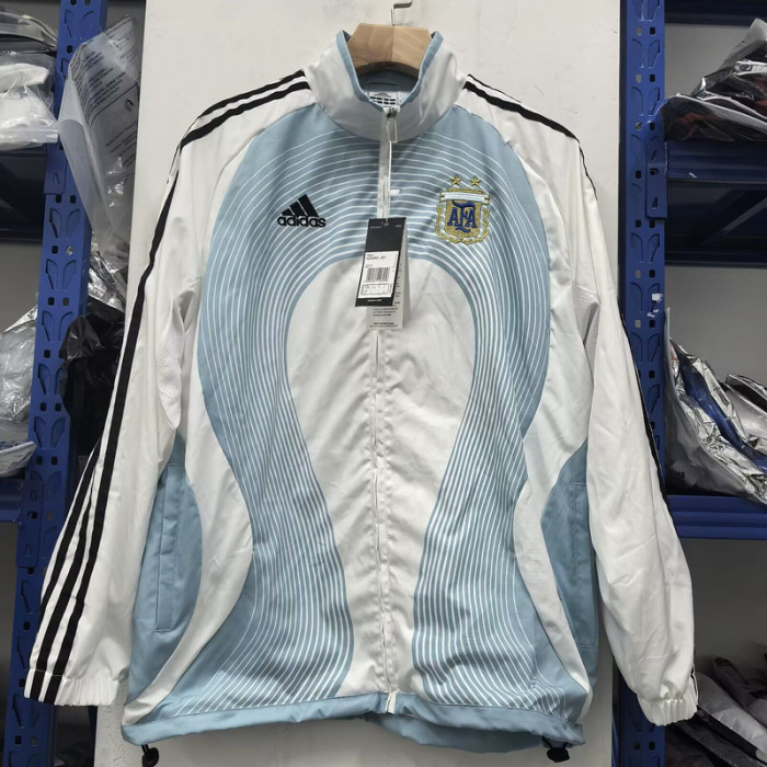Retro Model 2025-2026 Argentina White/Blue Soccer Windbreaker Jacket Football Jacket