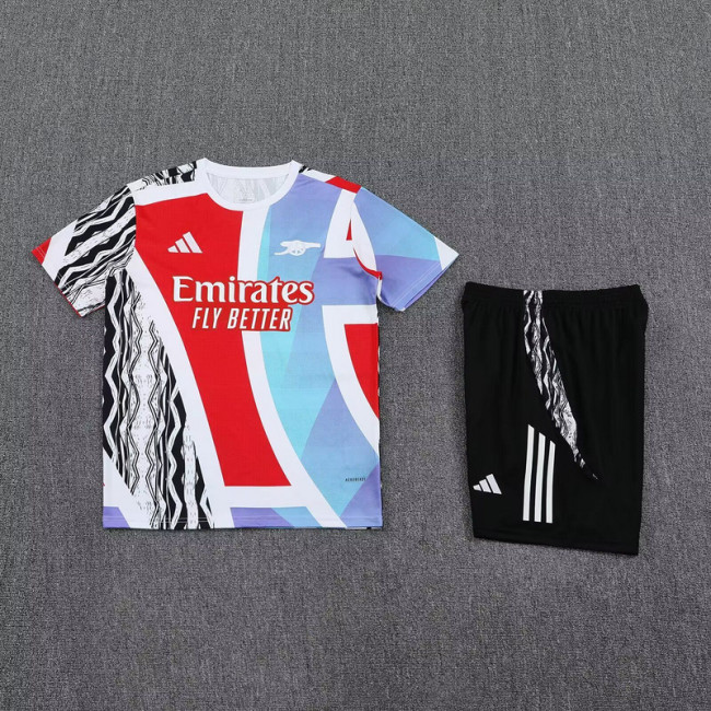 Adult Uniform 2025-2026 Arsenal White/Red/Blue Soccer Training Jersey and Shorts Football Kits