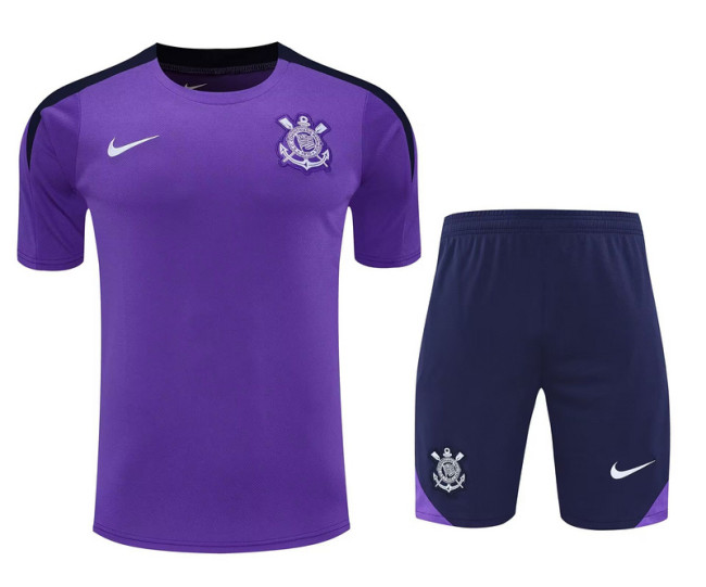 Adult Uniform 2025-2026 Corinthians Purple Soccer Training Jersey and Shorts Football Kits
