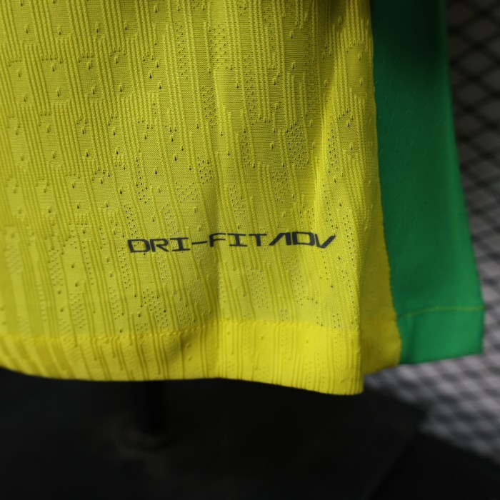 Long Sleeve Player Version 2025 Brazil Home Soccer Jersey Brasil Football Shirt