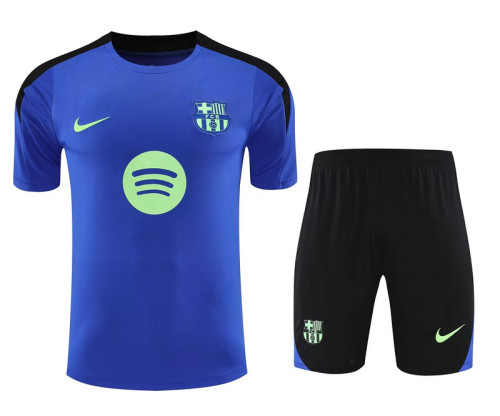 Adult Uniform 2025-2026 Barcelona Blue/Black Soccer Training Jersey and Shorts Football Kits