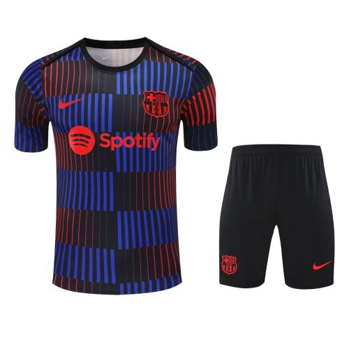 Adult Uniform 2025-2026 Barcelona Black/Blue/Red Soccer Training Jersey and Shorts Football Kits