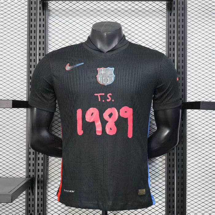 Barca Camisetas de Futbol Player Version 2024-2025 Barcelona T.S. 1989 Version Away Black Soccer Jersey