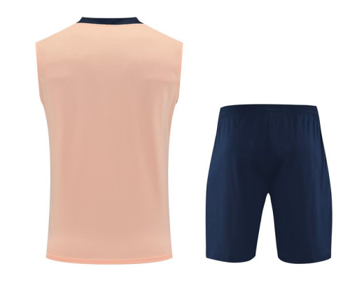 Adult Uniform 2025-2026 Chelsea Pink Soccer Training Vest and Shorts Football Set