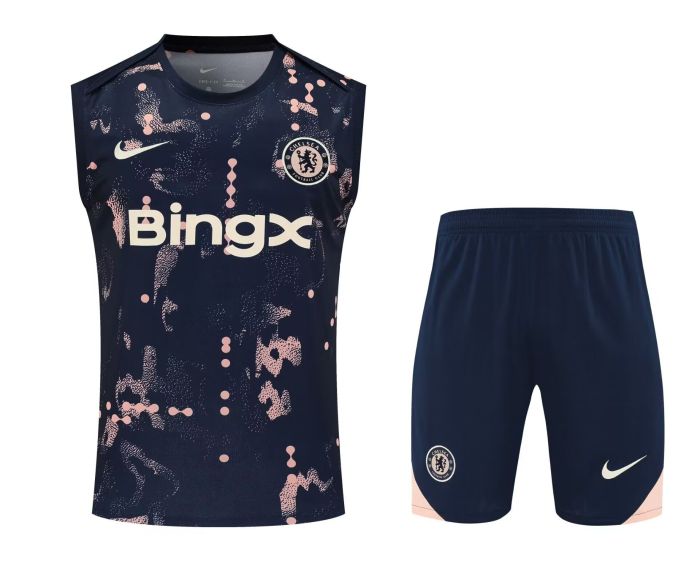 Adult Uniform 2025-2026 Bayern Munich Black/Pink Soccer Training Vest and Shorts Football Set