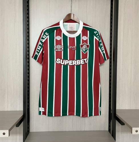 with All Sponor Logos Fan Version 2025-2026 Fluminense Home Soccer Jersey Football Shirt