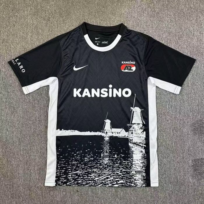 Fans Version 2025-2026 Alkmaar AZ Stichting Black Soccer Jersey Football Shirt