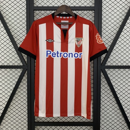 with LFP Patch Retro Jersey 2011-2012 Athletic Bilbao Home Soccer Jersey Vintage Football Shirt