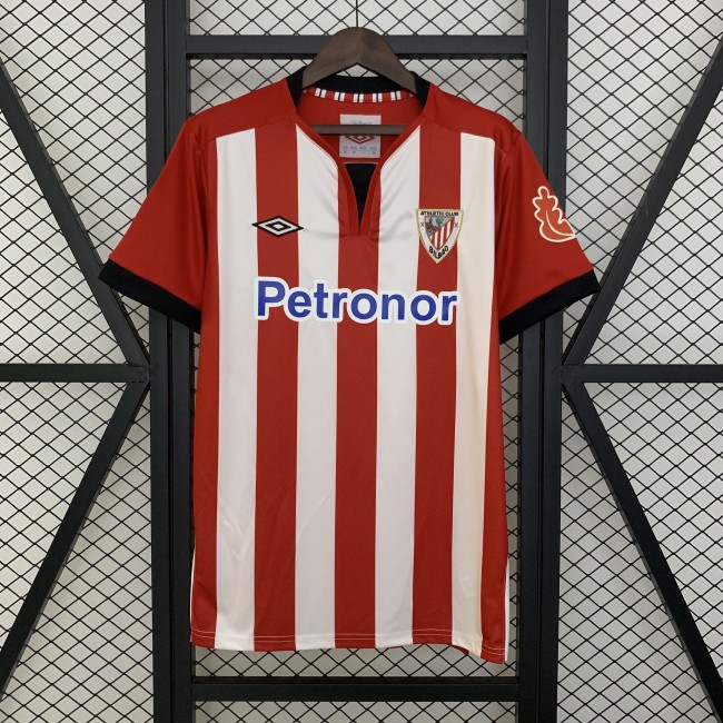 with LFP Patch Retro Jersey 2011-2012 Athletic Bilbao Home Soccer Jersey Vintage Football Shirt