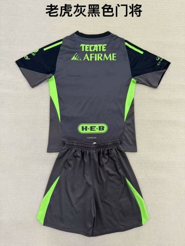 Adult Uniform 2025-2026 Tigres UANL Black Goalkeeper Soccer Jersey Shorts Men's Football Kit