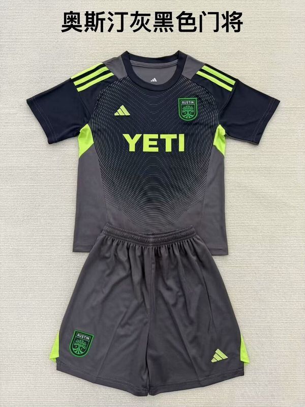Adult Uniform 2025-2026 Austin Black Goalkeeper Soccer Jersey Shorts Men's Football Kit