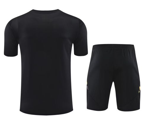 Adult Uniform 2025-2026 Real Madrid Black/Gold Soccer Training Jersey and Shorts Football Kits