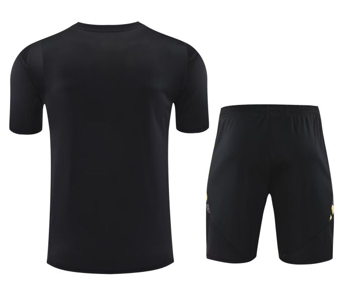 Adult Uniform 2025-2026 Real Madrid Black/Gold Soccer Training Jersey and Shorts Football Kits