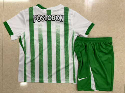 Youth Uniform Kids Kit 2025-2026 Atletico Nacional Home Soccer Jersey Shorts Child Football Set