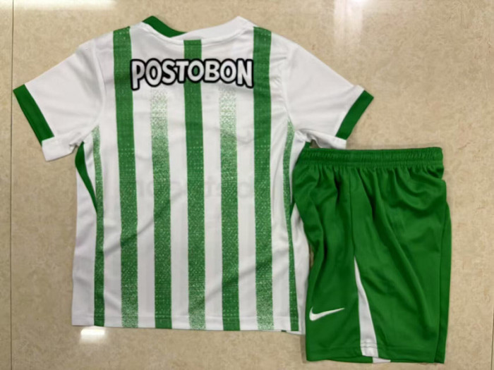 Youth Uniform Kids Kit 2025-2026 Atletico Nacional Home Soccer Jersey Shorts Child Football Set