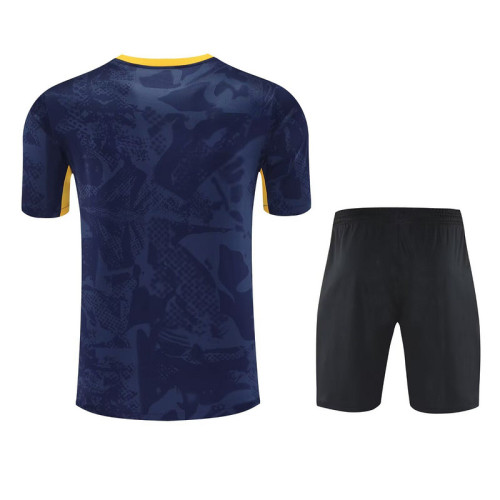 Adult Uniform 2025-2026 Inter Milan Dark Blue/Yellow Soccer Training Jersey and Shorts Football Kits