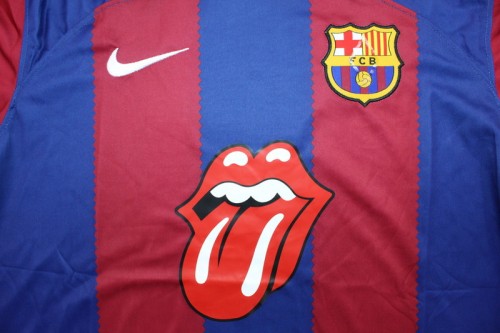 Retro Jersey 2023-2024 Barcelona X Rolling Stones Home Soccer Jersey