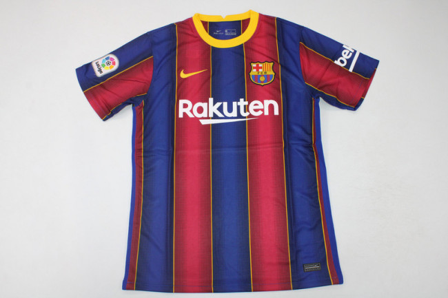 with LFP Patch Retro Jersey 2020-2021 Barcelona Home Soccer Jersey Vintage Football Shirt