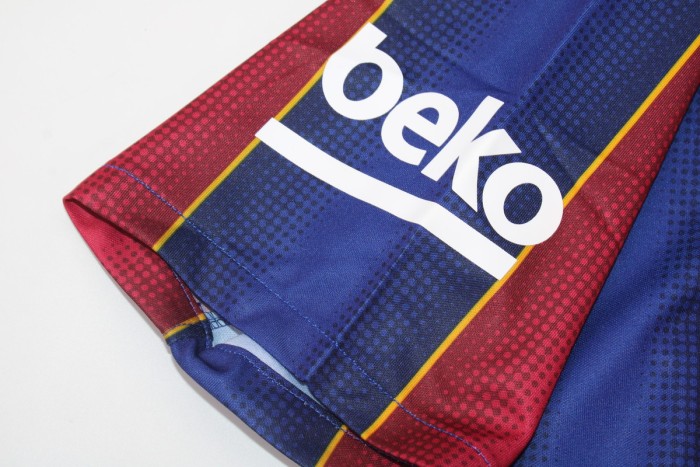 with LFP Patch Retro Jersey 2020-2021 Barcelona Home Soccer Jersey Vintage Football Shirt