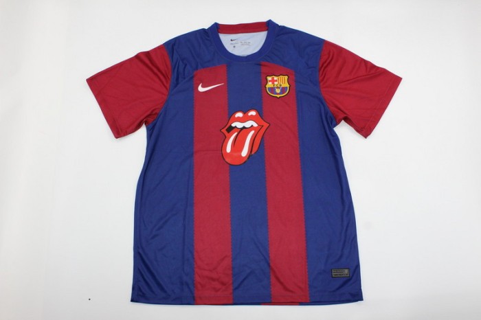 Retro Jersey 2023-2024 Barcelona X Rolling Stones Home Soccer Jersey