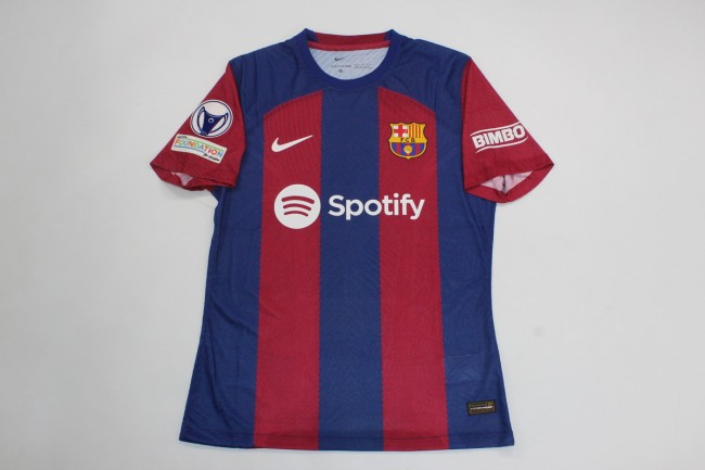 with Special Patch Barcelona Camisetas de Futbol Fans Version 2023-2024 Barcelona Female UCL Home Soccer Jersey