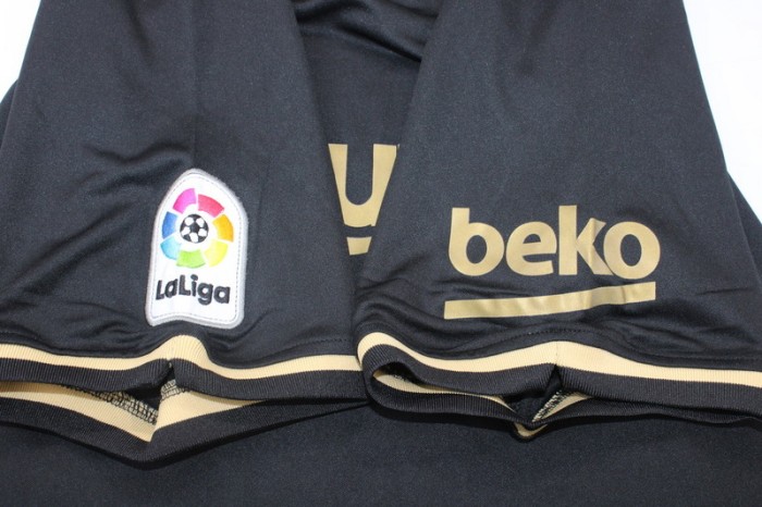 with Laliga Patch Retro Jersey 2020-2021 Barcelona MESSI 10 Away Black Soccer Jersey Vintage Football Shirt