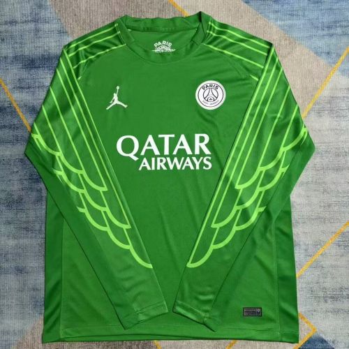 Fan Version Long Sleeve 2025-2026 PSG Fourth Green Goalkeeper Soccer Jersey Paris Football Maillot
